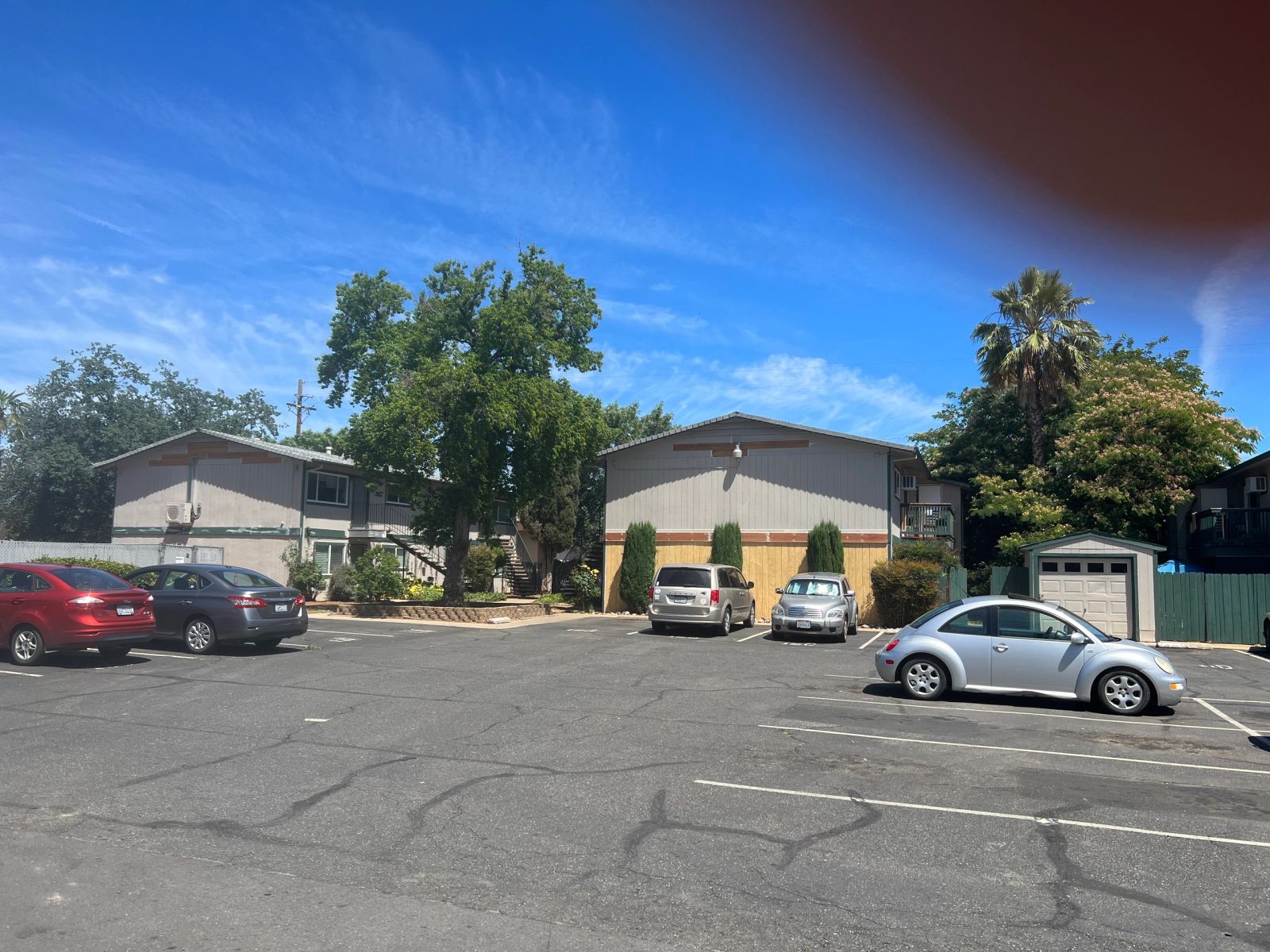 Completed exterior painting project on a residential building.